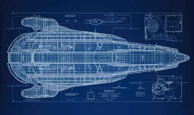 3D CAD drawing of spaceship