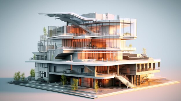 3d renderig of architecture design
