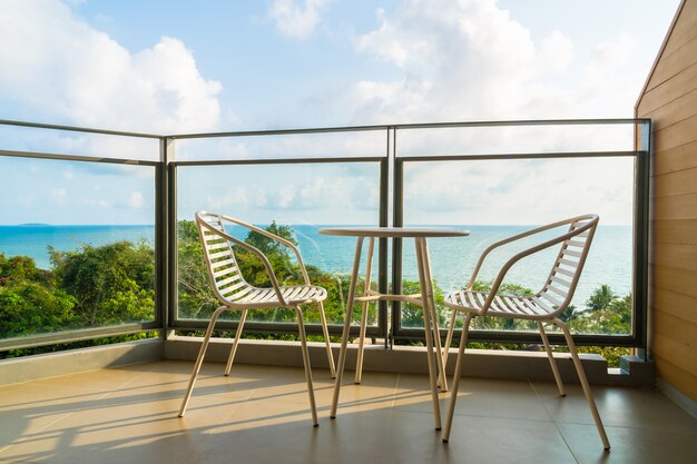 balcony design with foldable furniture