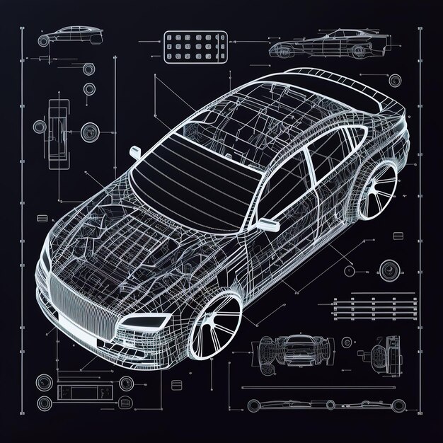 cad drawing for car sefty