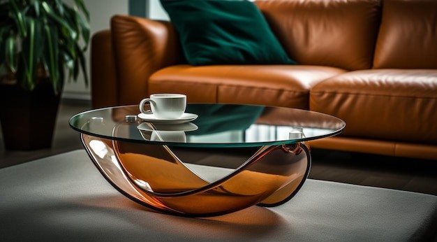 Minimalistic Marvel glass coffee table