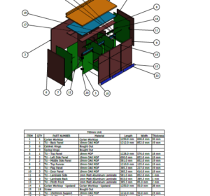3D Modeling Furniture Model - Exploded view with BOM